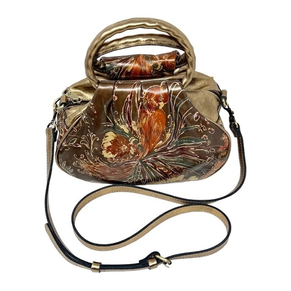 Patricia Nash Milburn Leather Crossbody Antique Bronze, New with Defects - Picture 2 of 12